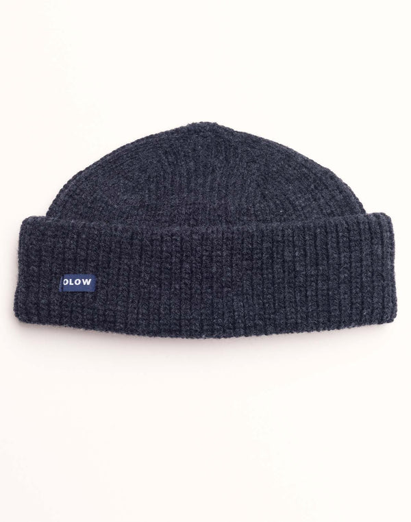 Bonnet Laban Noir Chiné en laine mérinos extra-fine – OLOW