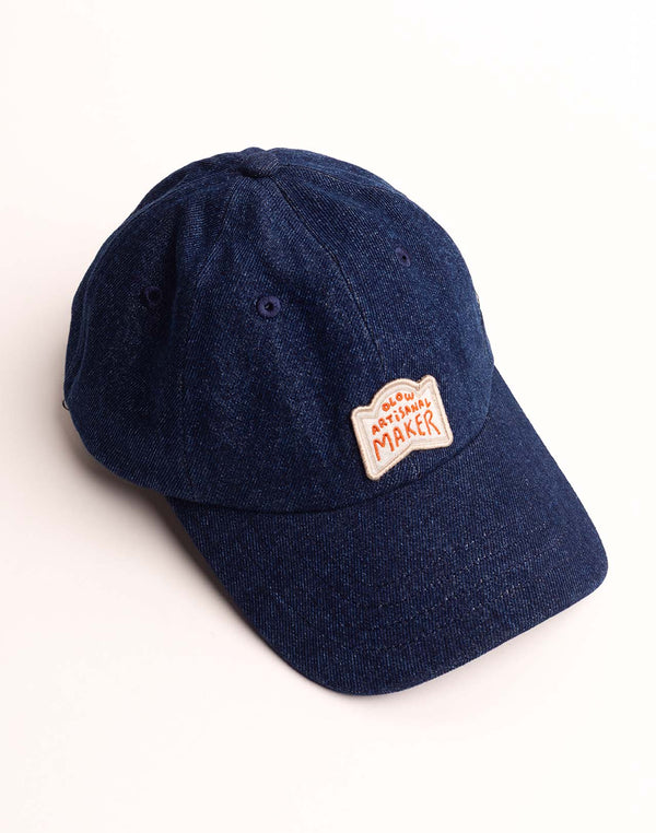 Casquette Six Panel Artisanal Maker Denim Bleu en coton, Coton recyclé – OLOW