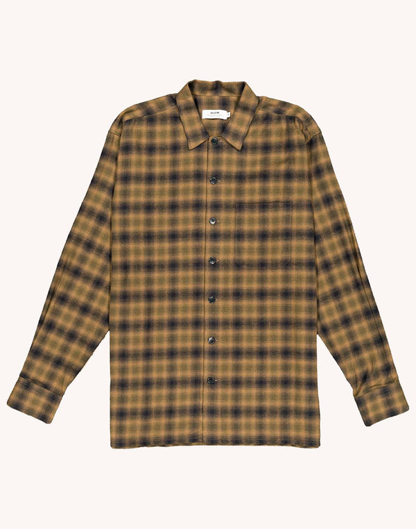 Chemise Decré Brixhan Kaki en sergé coton brossé – OLOW