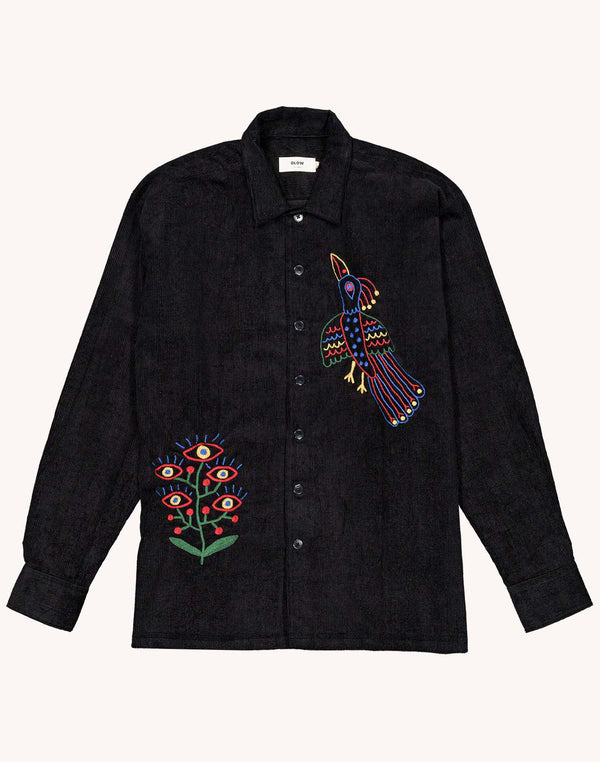 Chemise Decré Take Off Noir en velours de coton – OLOW