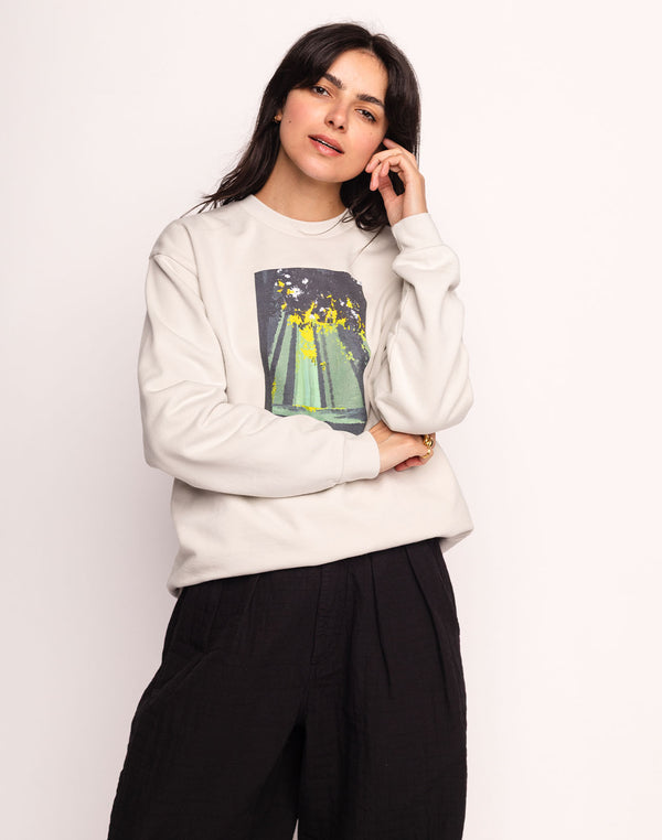 Sweat Komorebi Gris Perle en coton bio GOTS – OLOW