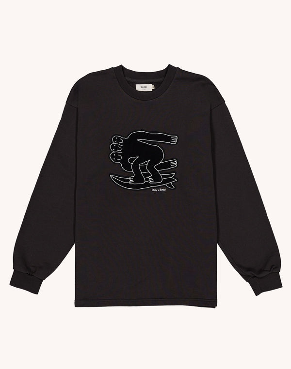 Sweat Point Break Noir Carbone en coton bio GOTS – OLOW