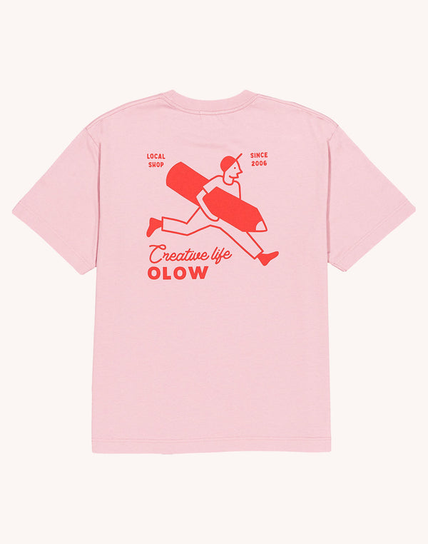 T-Shirt Creative Studio Rose Lila en coton bio GOTS – OLOW