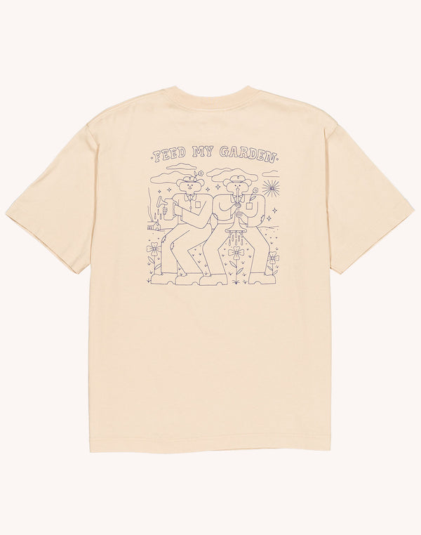 T-Shirt Feed My Garden Crème en coton bio GOTS – OLOW