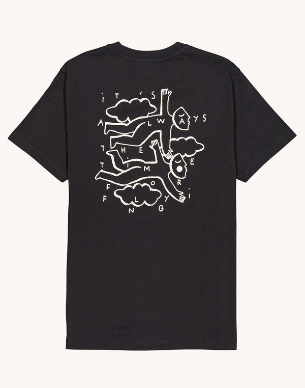 T-Shirt Flying Noir Carbone en coton bio GOTS – OLOW