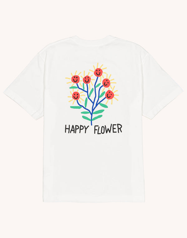 T-Shirt Happy Flower Écru en coton bio GOTS – OLOW