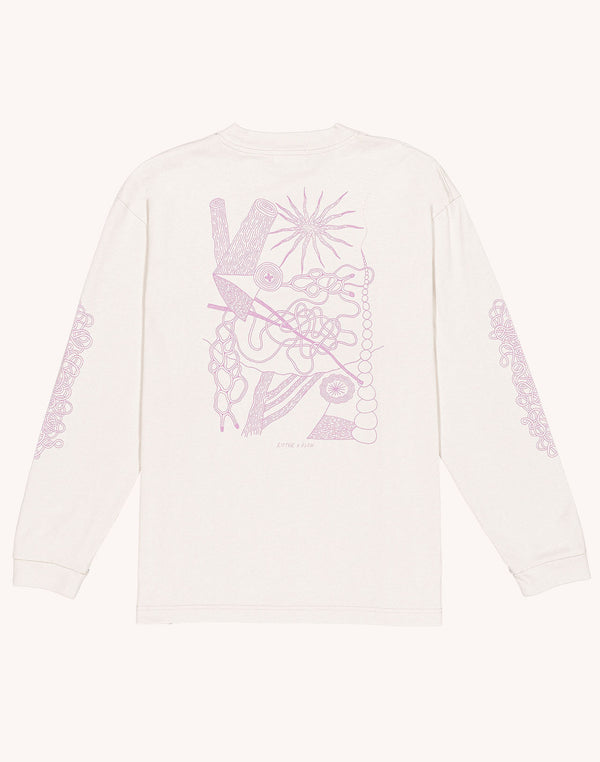 T-Shirt Manches longues Interconnexion Gris Perle en coton bio GOTS – OLOW