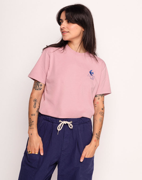 T-Shirt Life Dance Rose Lila en coton bio GOTS – OLOW