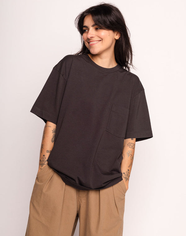 T-Shirt Point Break Noir Carbone en coton bio GOTS – OLOW