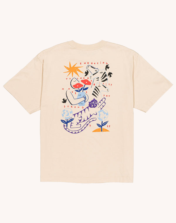 T-Shirt Strong Crème en coton bio GOTS – OLOW