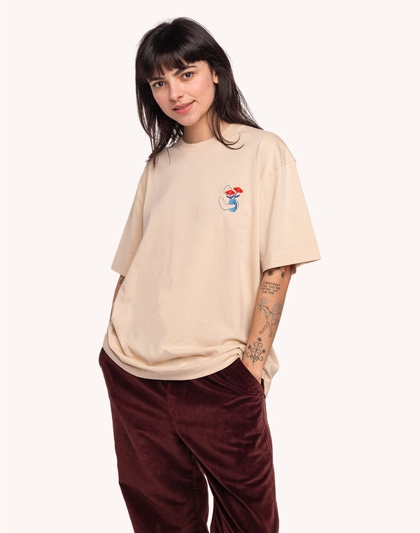 T-Shirt Strong Crème en coton bio GOTS – OLOW