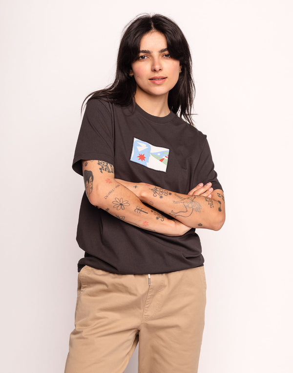 T-Shirt The Vision Noir Carbone en coton bio GOTS – OLOW