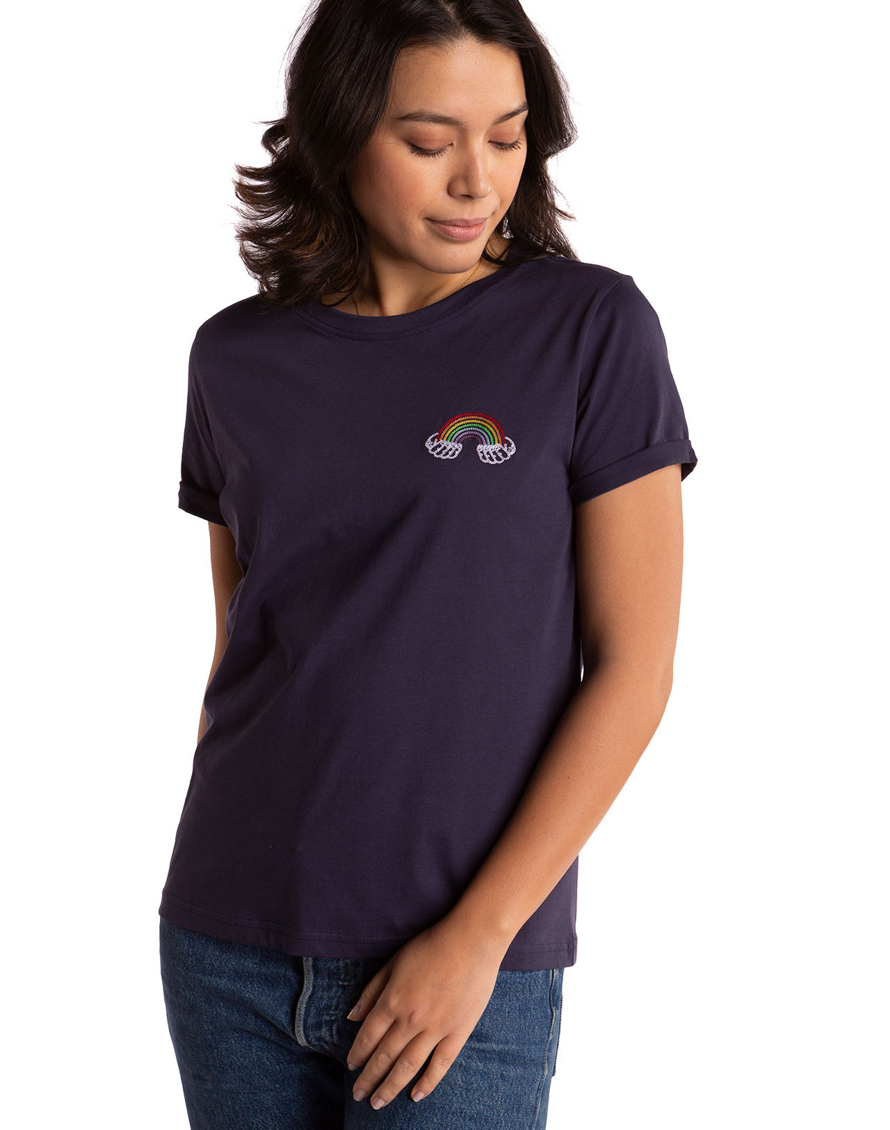 Rainbow T-shirt Size S Colors Navy Blue - OLOW