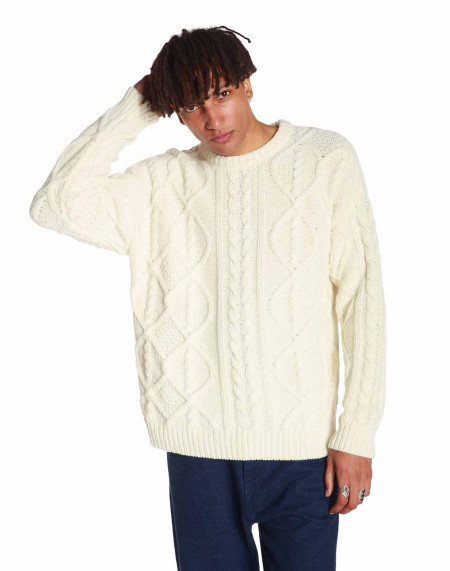 Off-white Aran jumper