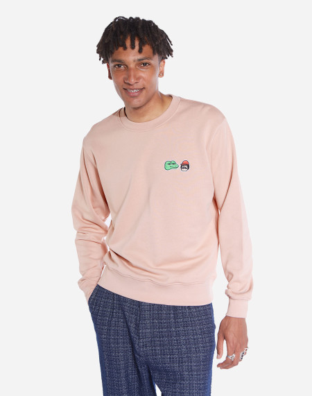 Pastel pink Free Hugs sweater
