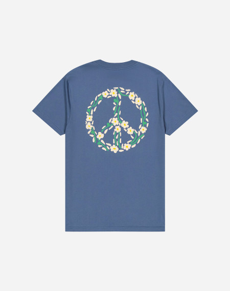 T-shirt Peace bleu cobalt