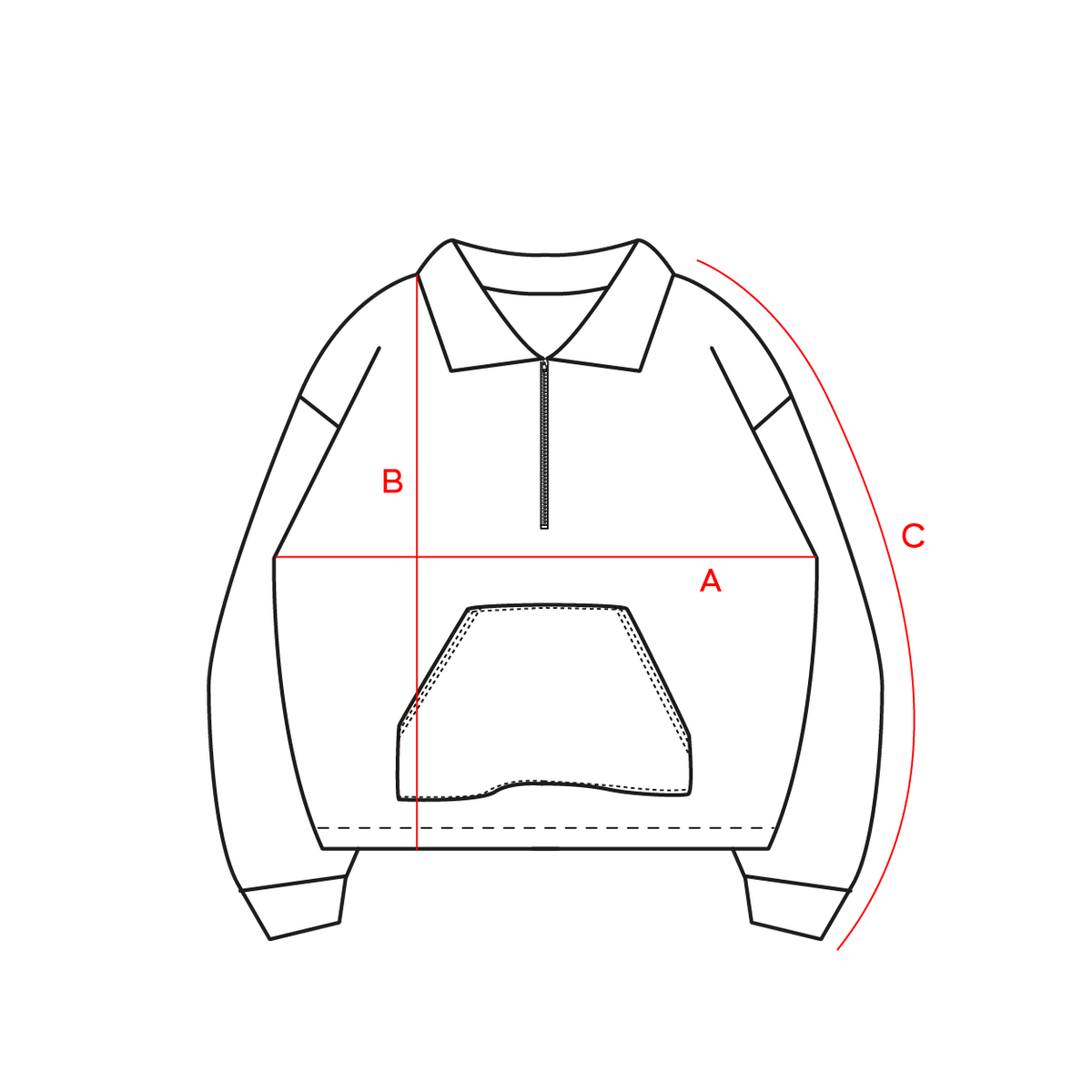 Guide des tailles sweat Manso