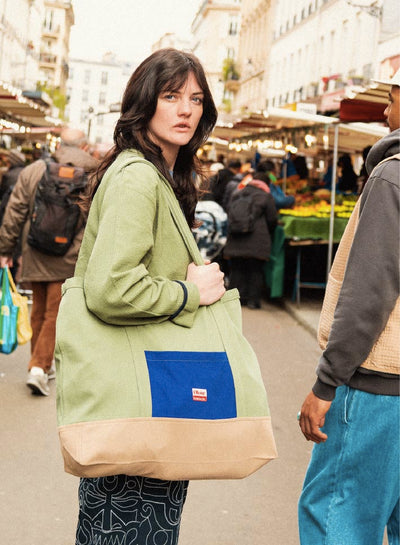 Tricolour tote bag
