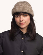 Bonnet Falco Beige-Kaki Chiné en laine mérinos extra-fine – OLOW