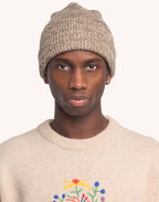 Bonnet Falco Beige-Kaki Chiné en laine mérinos extra-fine – OLOW