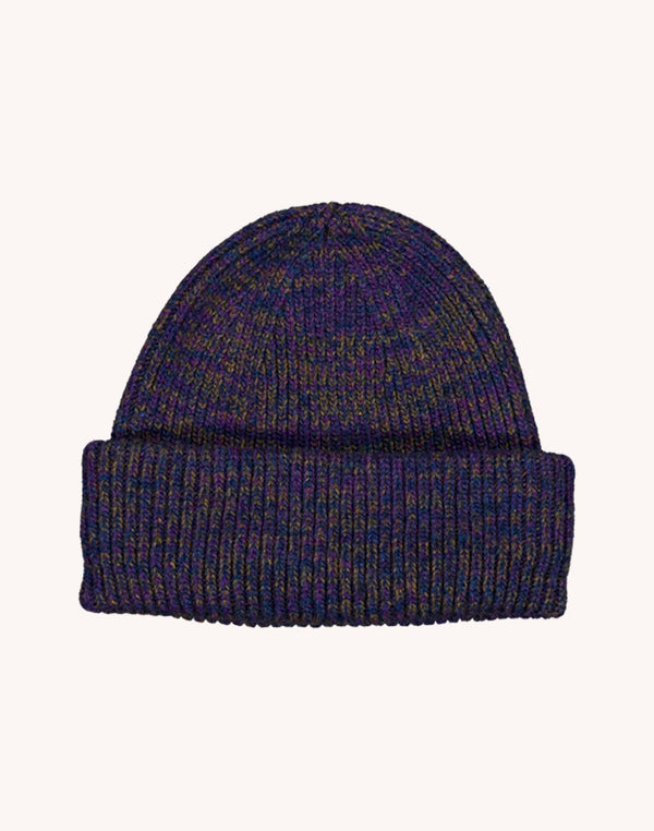 Bonnet Falco Bleu Marine Chiné en laine mérinos extra-fine – OLOW