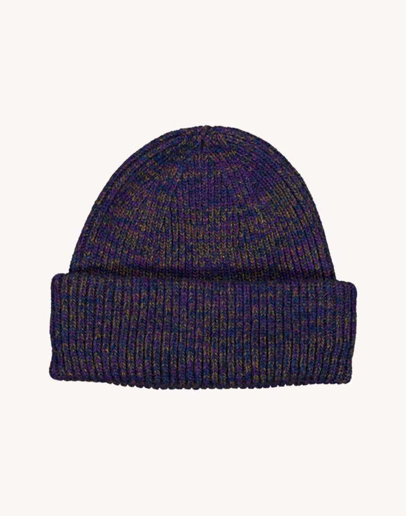 Bonnet Falco Bleu Marine Chiné en laine mérinos extra-fine – OLOW