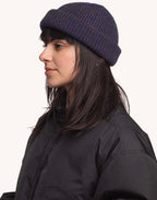 Bonnet Falco Bleu Marine Chiné en laine mérinos extra-fine – OLOW