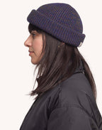 Bonnet Falco Bleu Marine Chiné en laine mérinos extra-fine – OLOW