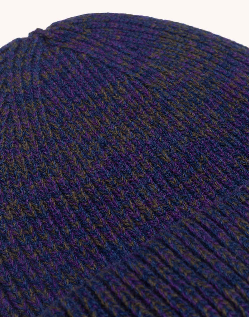 Bonnet Falco Bleu Marine Chiné en laine mérinos extra-fine – OLOW