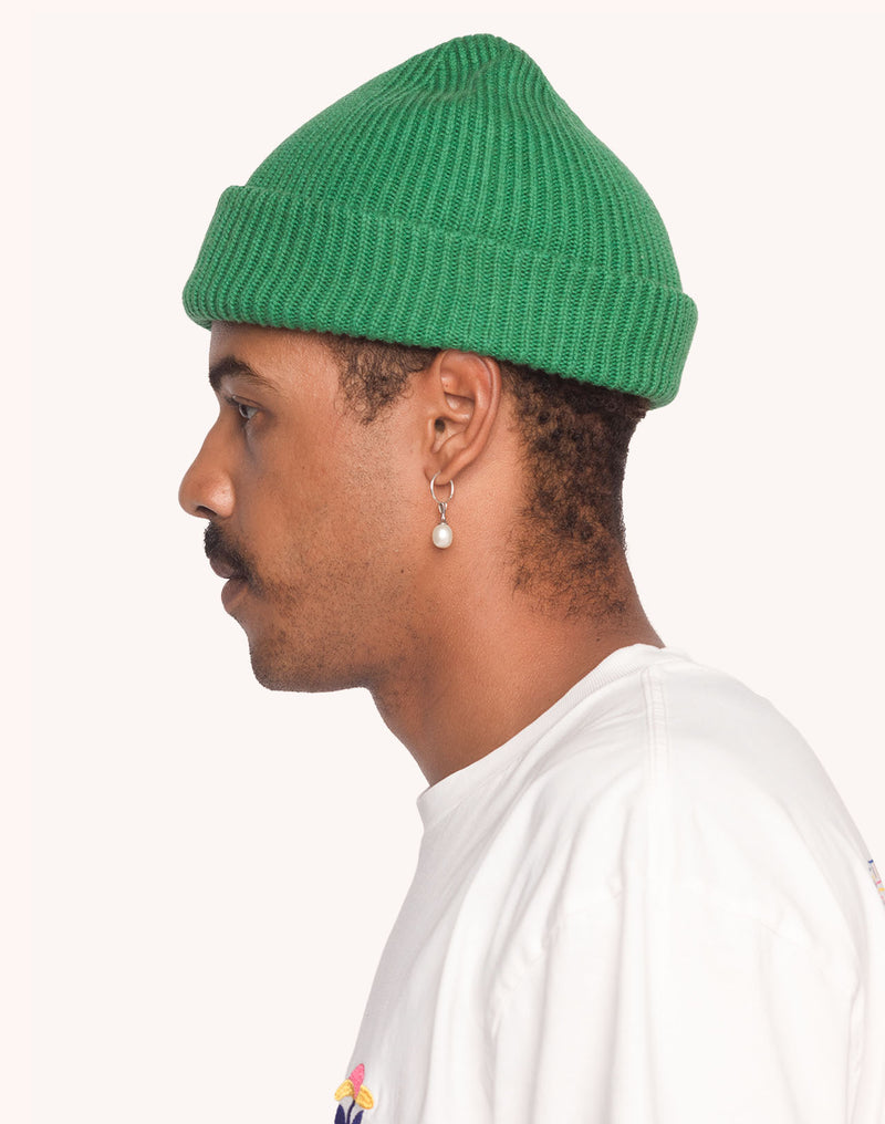 Bonnet Falco Vert en laine mérinos extra-fine, Coton bio – OLOW