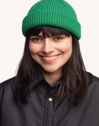 Bonnet Falco Vert en laine mérinos extra-fine, Coton bio – OLOW