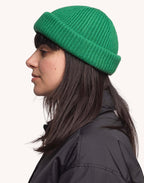 Bonnet Falco Vert en laine mérinos extra-fine, Coton bio – OLOW