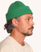 Bonnet Falco Vert en laine mérinos extra-fine, Coton bio – OLOW