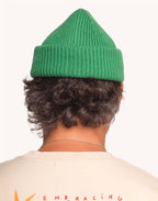 Bonnet Falco Vert en laine mérinos extra-fine, Coton bio – OLOW