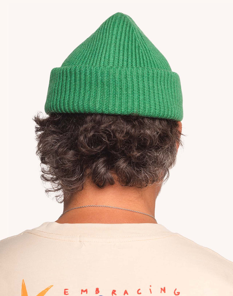 Bonnet Falco Vert en laine mérinos extra-fine, Coton bio – OLOW