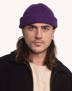 Bonnet Falco Violet en laine mérinos extra-fine, Coton bio – OLOW