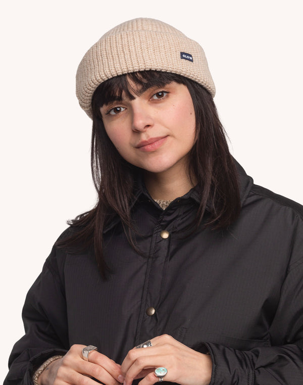 Bonnet Laban Écru en laine mérinos extra-fine – OLOW