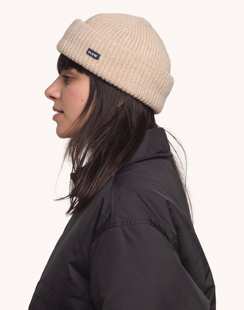 Bonnet Laban Écru en laine mérinos extra-fine – OLOW