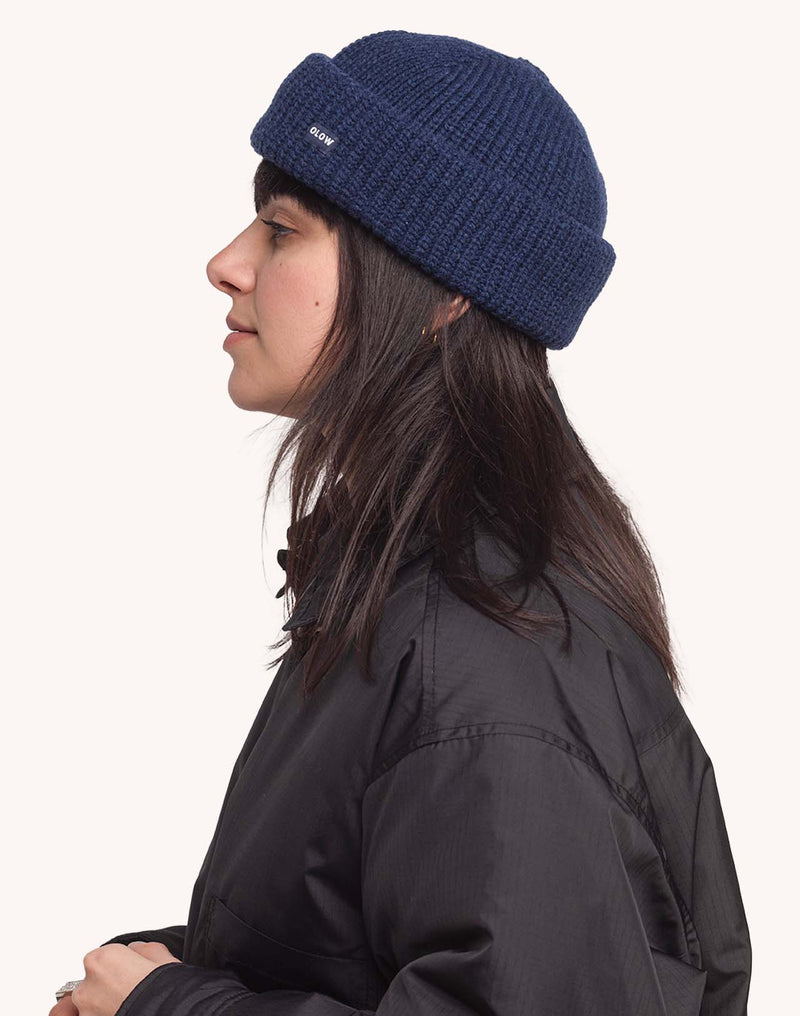 Bonnet Laban Bleu en laine mérinos extra-fine – OLOW