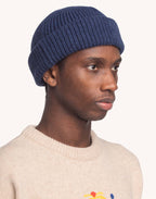 Bonnet Laban Bleu en laine mérinos extra-fine – OLOW