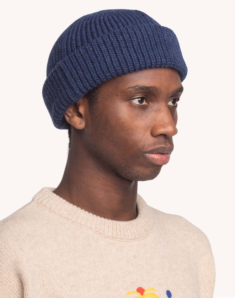 Bonnet Laban Bleu en laine mérinos extra-fine – OLOW