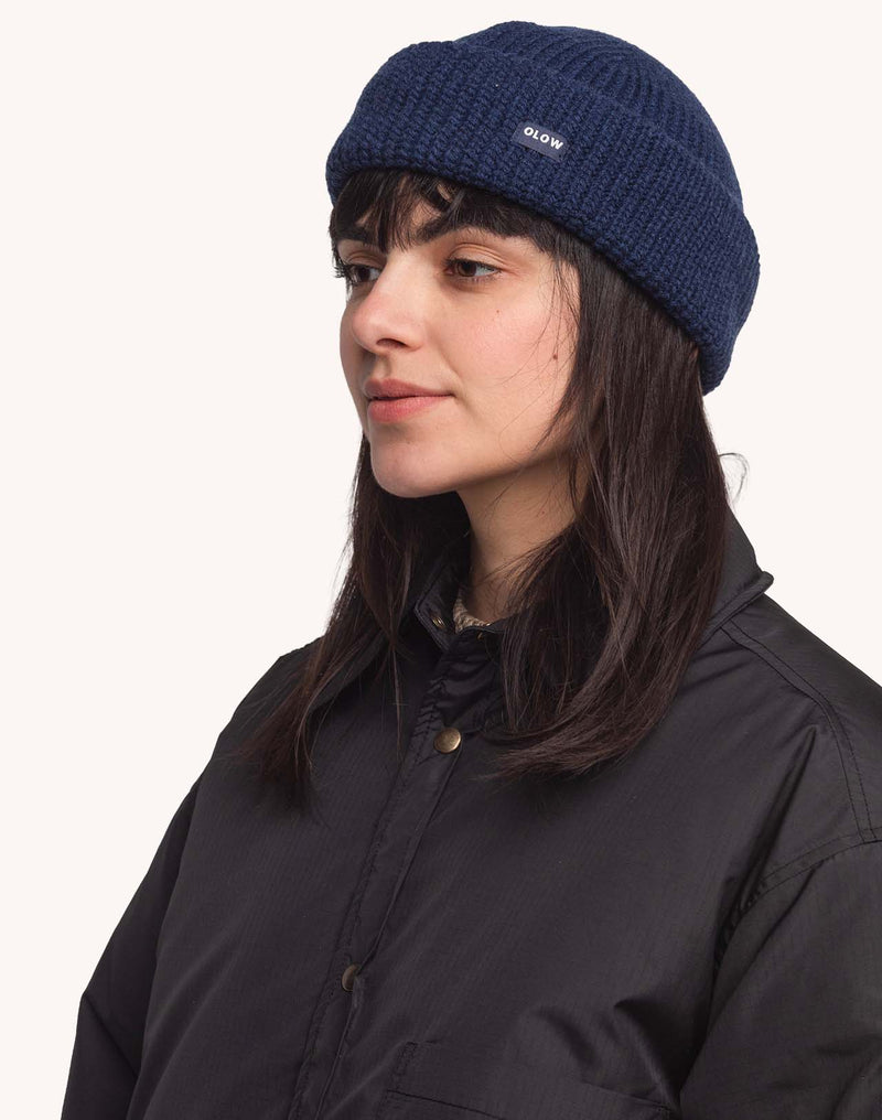 Bonnet Laban Bleu en laine mérinos extra-fine – OLOW