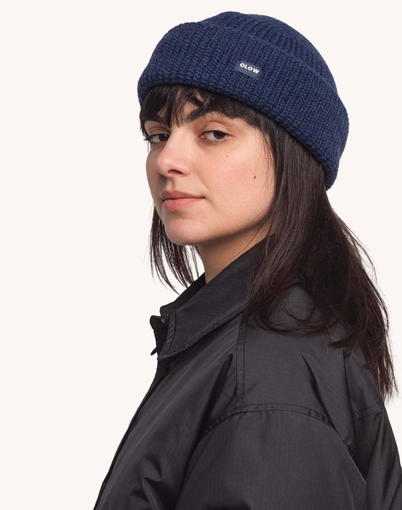 Bonnet Laban Bleu en laine mérinos extra-fine – OLOW