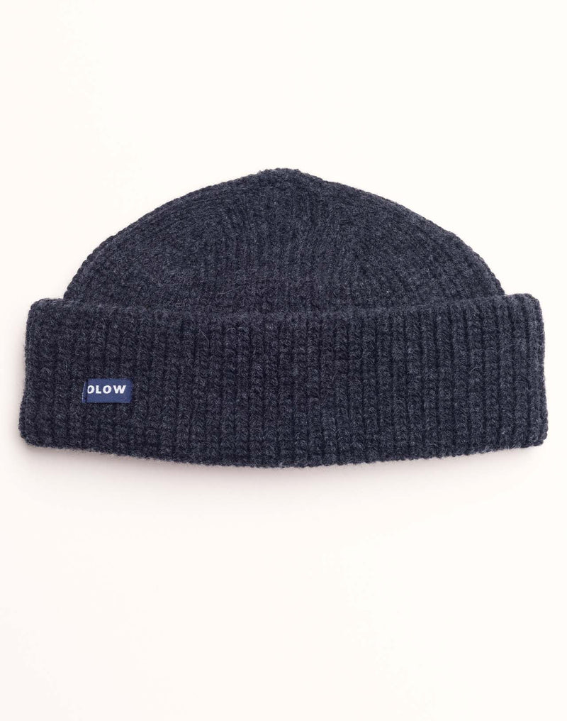 Bonnet Laban Noir Chiné en laine mérinos extra-fine – OLOW