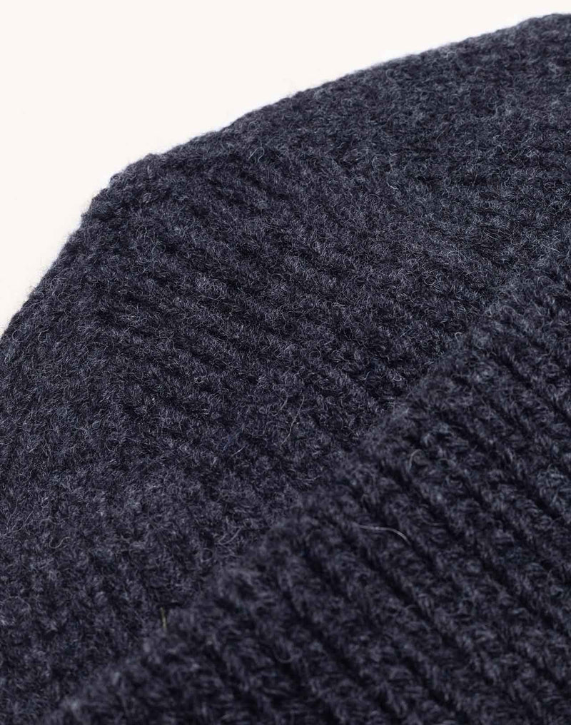 Bonnet Laban Noir Chiné en laine mérinos extra-fine – OLOW