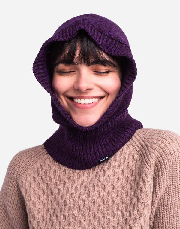 Cagoule Hood prune chiné