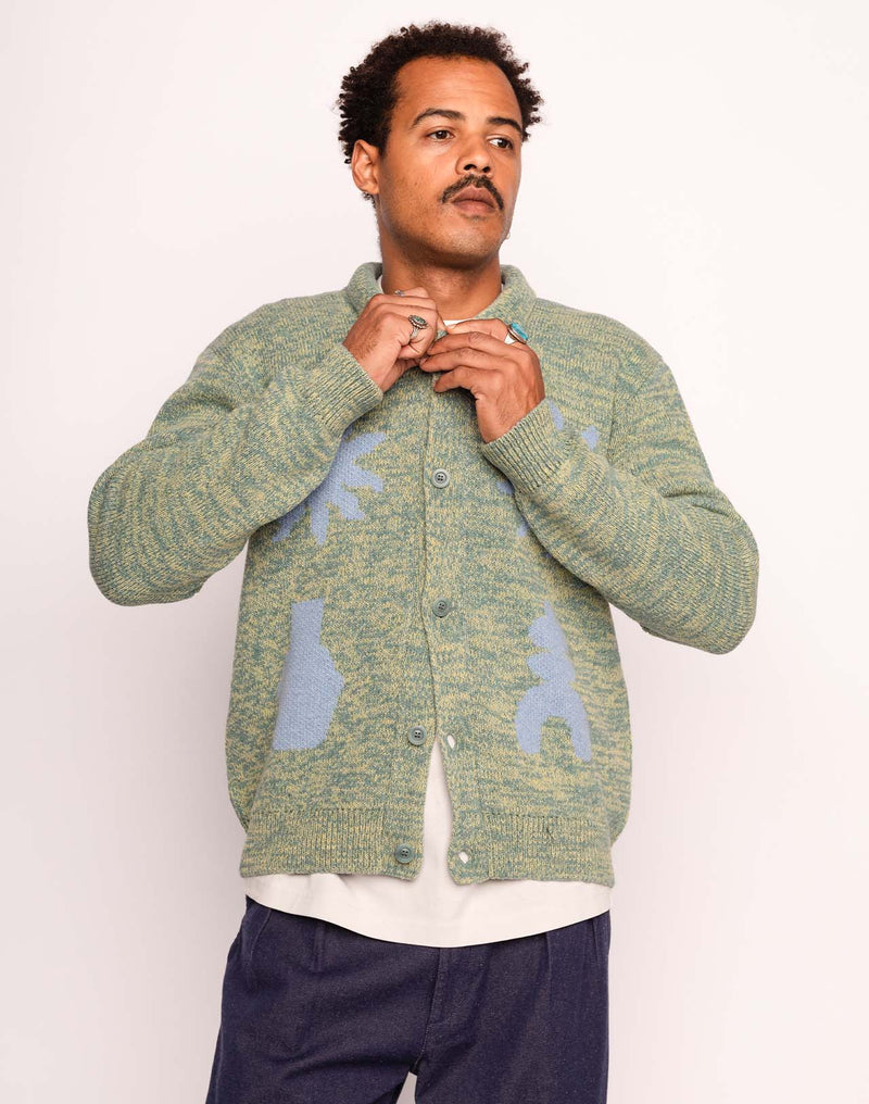 Gilet Kalama Vert Émeraude Chiné en laine recyclée, Polyamide recyclé, Autres fibres recyclées – OLOW