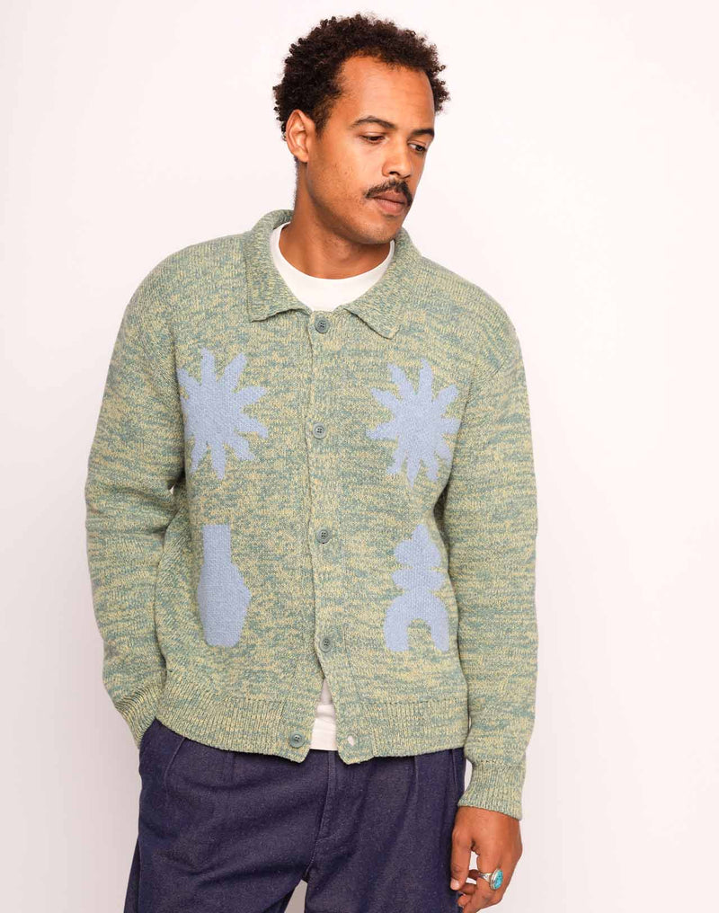 Gilet Kalama Vert Émeraude Chiné en laine recyclée, Polyamide recyclé, Autres fibres recyclées – OLOW