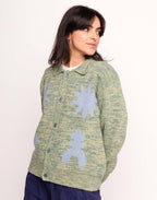 Gilet Kalama Vert Émeraude Chiné en laine recyclée, Polyamide recyclé, Autres fibres recyclées – OLOW