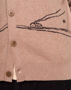 Cardigan Paysac Taupe en laine mérinos extra-fine, Coton bio – OLOW